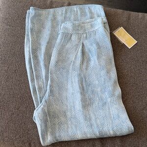 Michael Kors Light Blue Textured Pants